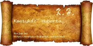 Kmetykó Huberta névjegykártya